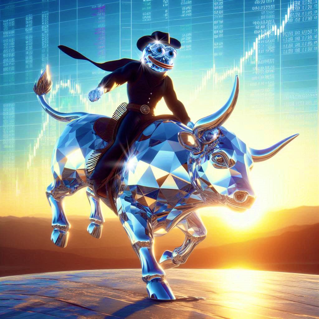 Pepe Diamond Bullish Bull Riding