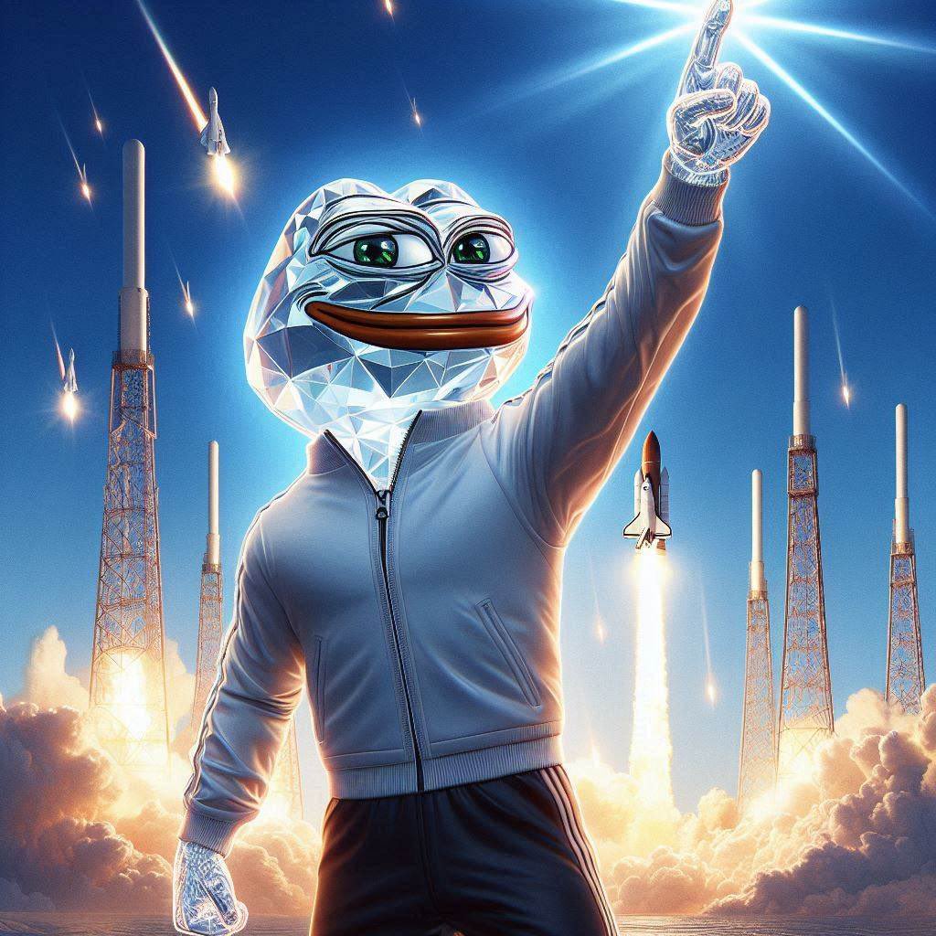 Pepe Diamond Rockets Pointing Finger