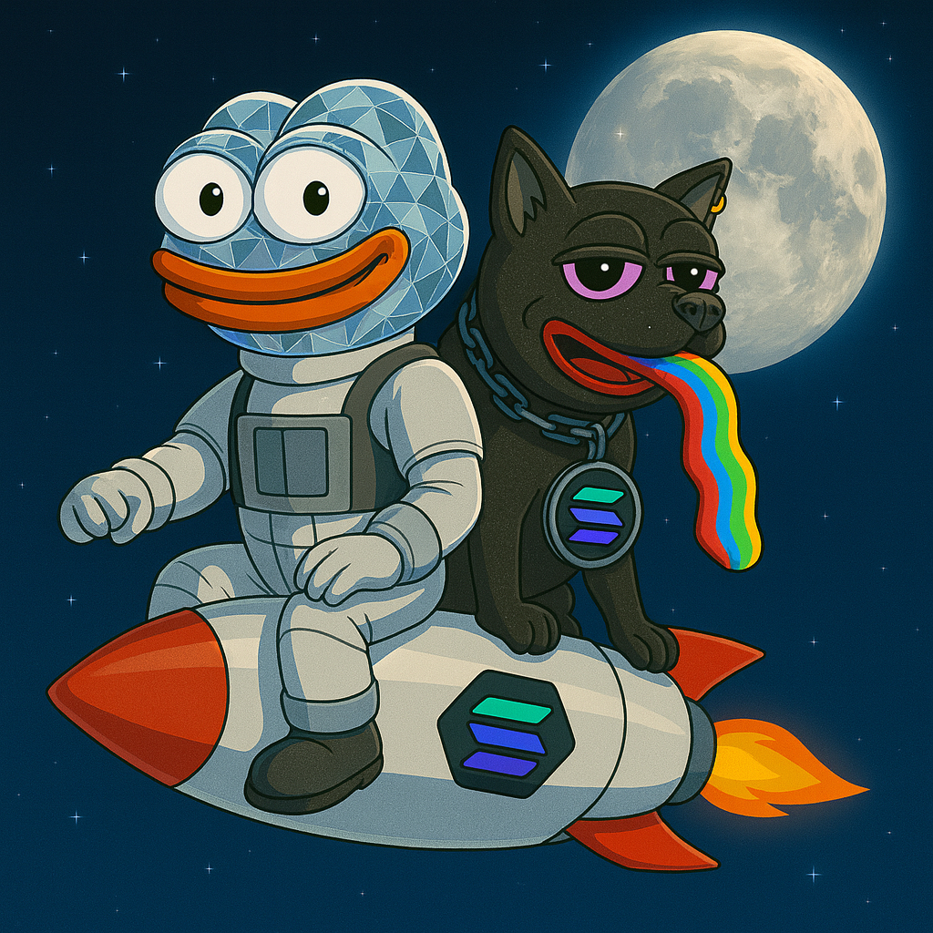 Pepe Diamond astronaut on rocket to the moon