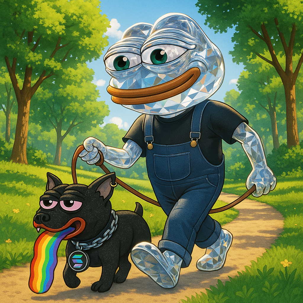 Pepe Diamond walking with companion in the park